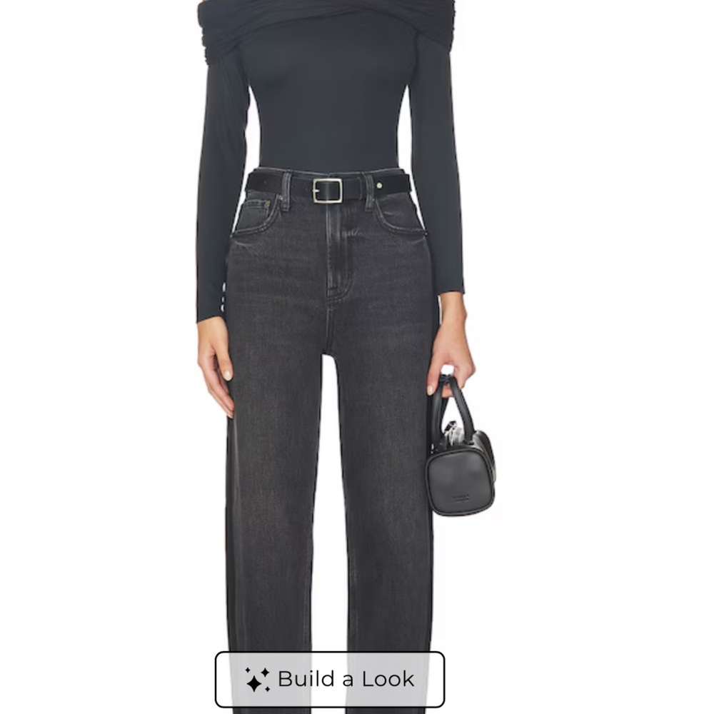 Pistola Wes High Rise Barrel Black Jeans in Cinema